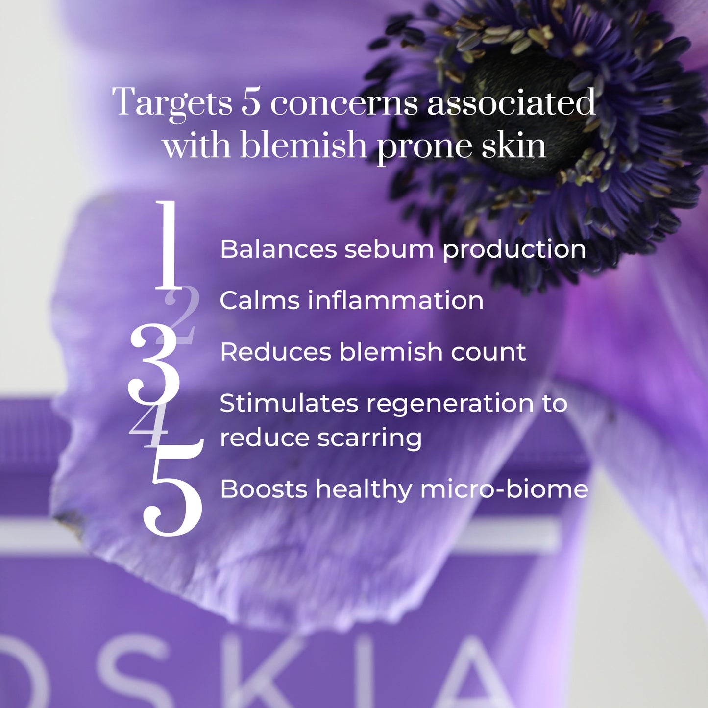 Violet Water Range Targets the 5 concerns associated with blemish prone skin