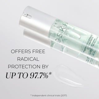 An infographic of our Citylife Cleansing Concentrate. Offers free radical protection by up to 97.7%.