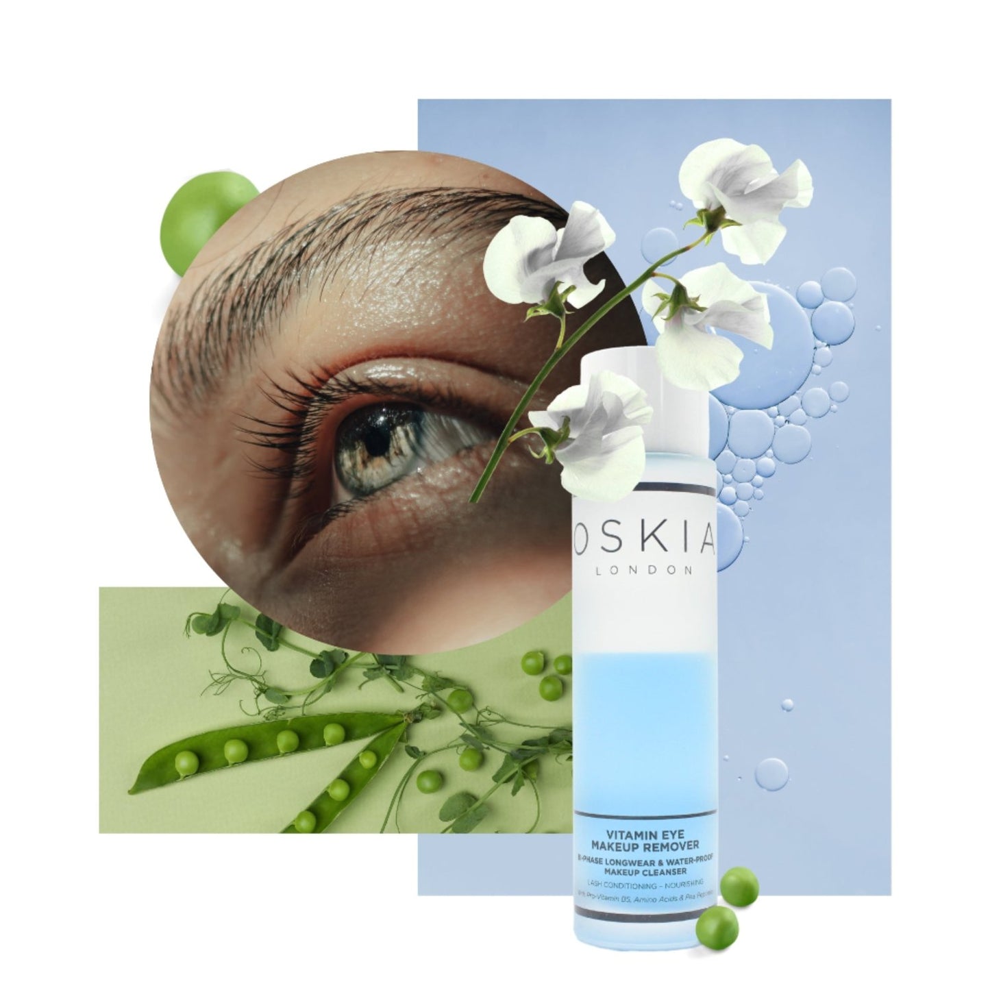 OSKIA vitamin eye makeup remover pea peptide collage