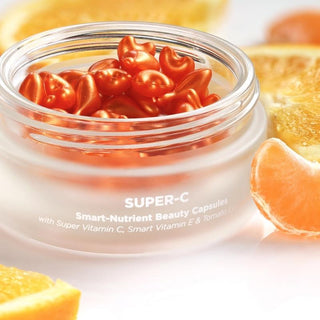 Super C Beauty Capsules with pieces of orange